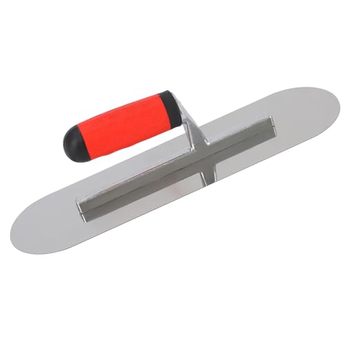 Large 16" x 4" Concrete Tools Stainless Steel Pool Trowel, Masonry Hand Tool with Soft Grip Handle, Lightweight, Plastering Trowel for Drywall Plastering, Round End (Extra Large:16"L x 4"W) - size: Extra Large:16"L x 4"W