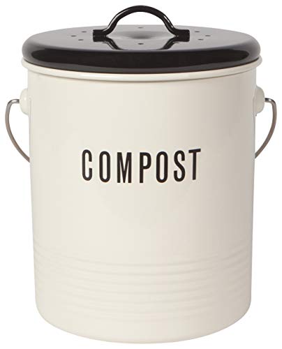 Now Designs Vintage Compost Bin, Ivory - color: Vintage