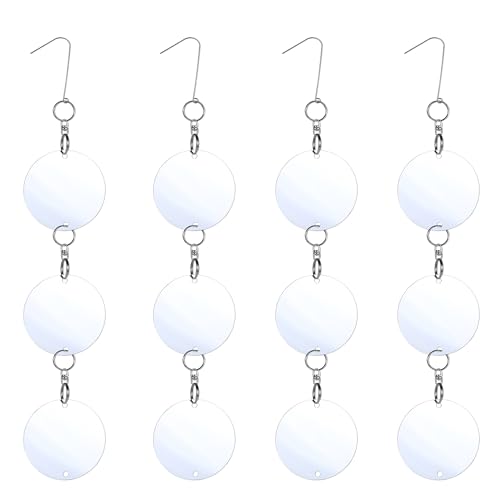 Reflective Bird Scare Discs,12 Set Double-Sided Reflectors Scare Devices,Bird Reflectors to Keep Birds Away Like Pigeon Migrant Bird,Suitable for Garden, Porch,Floor-to-Ceiling Windows - size: 12 count