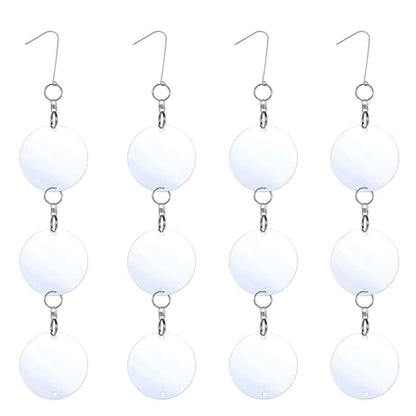 Reflective Bird Scare Discs,12 Set Double-Sided Reflectors Scare Devices,Bird Reflectors to Keep Birds Away Like Pigeon Migrant Bird,Suitable for Garden, Porch,Floor-to-Ceiling Windows - size: 12 count