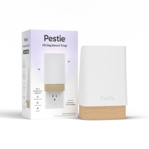 Pestie Fruit Fly Traps, Indoor Gnat Trap Plug-in (1 Device, 2 Cartridges) - size: 1 Device + 2 Cartridges
