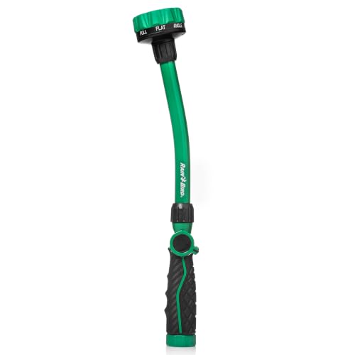 Rain Bird TCNZL8PWAND16 Watering Wand Garden Hose Nozzle, 16 Inch - Thumb Flow Control with 8 Spray Pattern, Comfort Grip, 3/4 in GHT for Plants, Flower Beds & Outdoor Cleaning - Green and Black - size: 8-Pattern