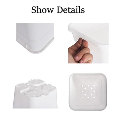 10 Pack 3 Gallon White Square Planter Nursery Pot for Indoor Outdoor Vegetables Succulents