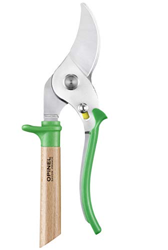 Opinel Hand Pruning Shears for Gardening, Beechwood Handles (Green) - color: Green