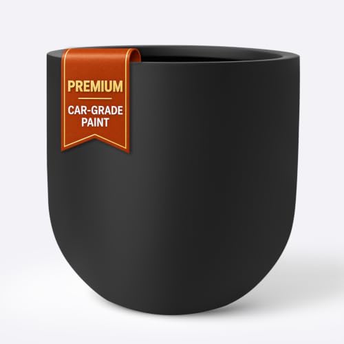 KUTE NEST 16" Premium Arco Fiberstone Outdoor Planter - Black - color: Black, size: 16"H x 16"D
