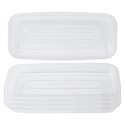 Idyllize Rectangular 5 Pieces of 9 by 4 Inch Clear Thick Plastic Heavy Duty Sturdy Plant Saucer Drip Trays for pots, Window Sills and Window Shelf (8.5"x3.5") - color: Rectangle, size: 9"x4"