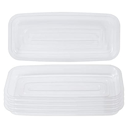 Idyllize Rectangular 5 Pieces of 9 by 4 Inch Clear Thick Plastic Heavy Duty Sturdy Plant Saucer Drip Trays for pots, Window Sills and Window Shelf (8.5"x3.5") - color: Rectangle, size: 9"x4"