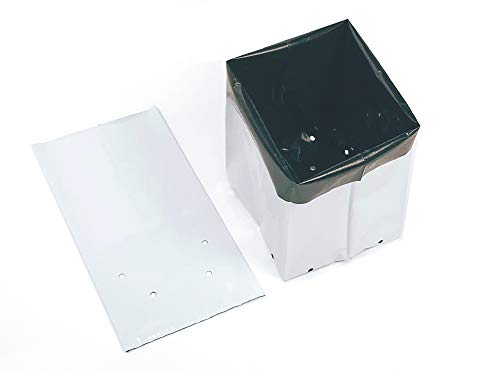 HORTIPOTS Grow Bag 7 Gallon Square Nursery Container Made of Black White Poly Films (25 Pieces per Pack) - size: 7 Gallon-Pack of 25