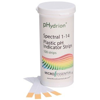 9600 Plastic pH Indicator Strips, 6.5 to 13.0, flip top Vial Packaging - style: 6.5 to 13 pH in 0.5 pH unit increments