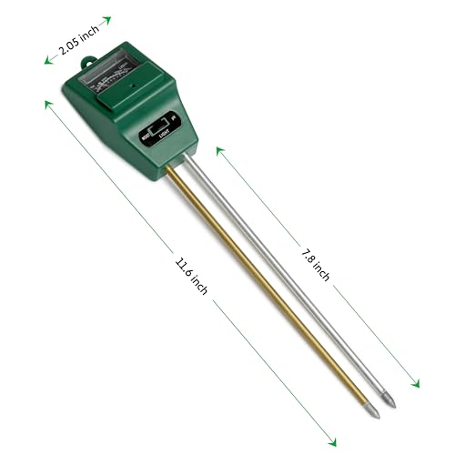 iPower 3-in-1 Plant Moisture/Light/PH Meter, Soil Test Kit for Gardening, Farming, Indoor & Outdoor Use, 2 Pack - size: Square, style: 2-Pack