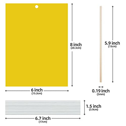 Kensizer 10-Pack Fruit Fly Trap, Yellow Sticky Gnat Trap, 6x8 in - size: 10-Pack