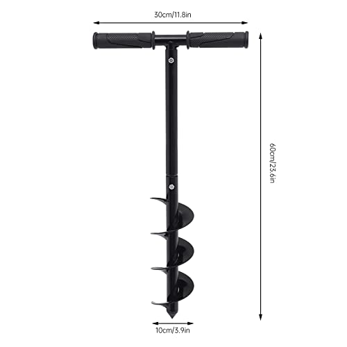 Manual Garden Hole Digging Drill Bit 4"x24" Hand Post Hole Digger with Non-Slip Handle Spiral Drill Planter for Flower, Tree, Seedlings, Deep Cultivating - style: 4"x24"Bit