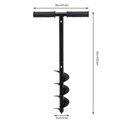 Manual Garden Hole Digging Drill Bit 4"x24" Hand Post Hole Digger with Non-Slip Handle Spiral Drill Planter for Flower, Tree, Seedlings, Deep Cultivating - style: 4"x24"Bit