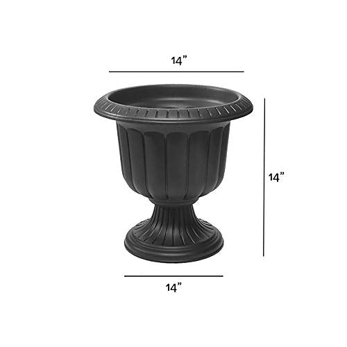 Root & Vessel, Classic Urn Planter, Black, 14-Inch - color: Black, size: 14 Inch