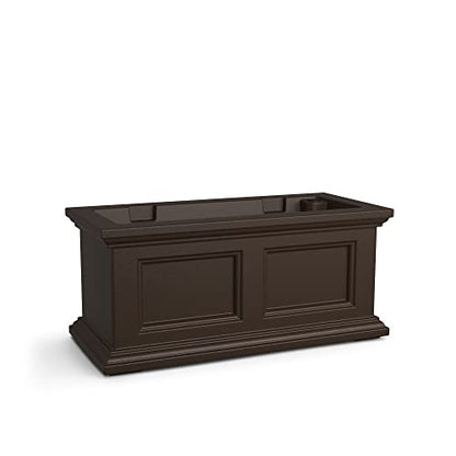 Mayne Fairfield 24in Self-Watering Rectangular Window Box Planter, Espresso - color: Espresso, size: 24in