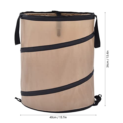 Leaf Trash Can, 10 Gallon Portable Trash Can, Reinforced Steel Spring Oxford Cloth Collapsible Leaf Bag Pop Up Garbage Can Waste Bag Container For Camping and Yard