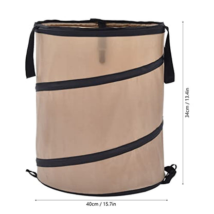 Leaf Trash Can, 10 Gallon Portable Trash Can, Reinforced Steel Spring Oxford Cloth Collapsible Leaf Bag Pop Up Garbage Can Waste Bag Container For Camping and Yard