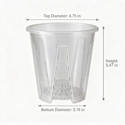 Clear Orchid Pots, 4.75 inch, 10-Pack - size: 4.75inch-10pack
