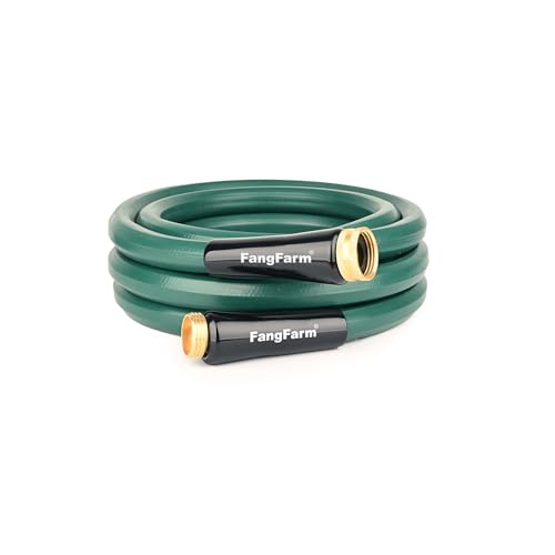 10FT Rubber Garden Hose, 5/8 in, 3/4 GHT Brass Fittings - size: 10FT