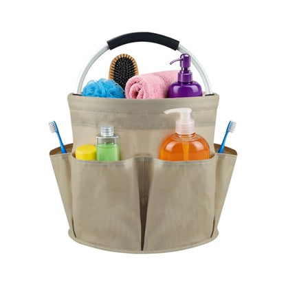 Cleaning Caddy with Handle, Foldable Cleaning Tote Bag with Multiple Pockets, 17L Cleaning Products Organiser, Portable Cleaning Bucket Bag for Home, Garden, Picnic & Beach