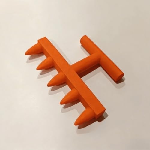 Garden Hole Punch Seeder Tool, Manual Seed Planting Dibber, Precision Soil Hole Puncher for Vegetables Flowers, Portable Handheld Sowing Tool for Garden & Pots（Orange）