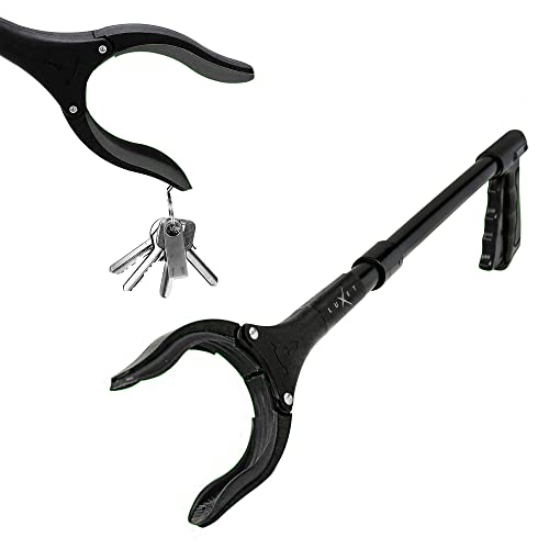 Grabber Tool 19" Aluminum Magnetic Claw, Rotating Lightweight Foldable Reacher Grabber Pickup Tool, Gripper Grabbers for Elderly Grab it Reaching Tool Trash Picker Grabber, Black, By Luxet - color: Black