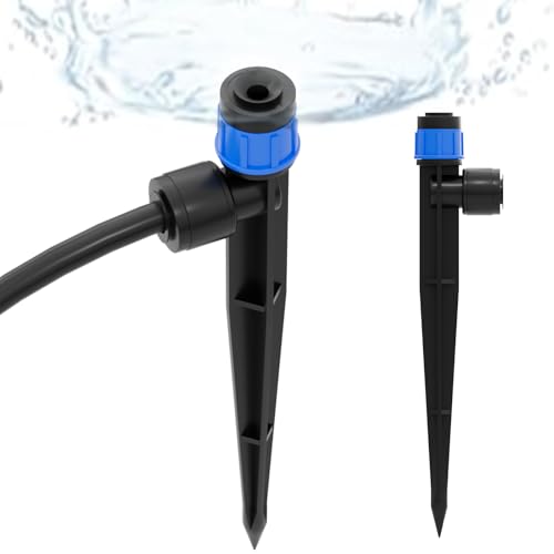 1/4 Inch Adjustable Drip Irrigation Emitters, Push-in 360° Drip Emitters for 1/4" Tubing, Adjustable Flow Watering Drippers for Garden & Greenhouse, 18 Pack - style: 1/4 Inch Adjustable Emitters
