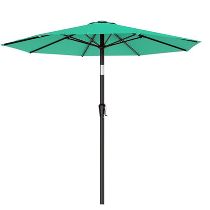 AreShark 9FT Outdoor Patio Umbrella with Tilt and Crank, Peacoke Blue - color: Peacoke Blue, size: 9ft
