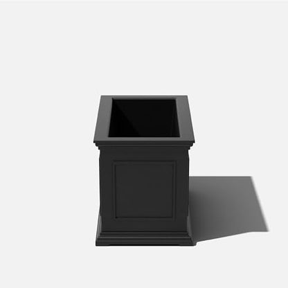 Veradek Brixton Series Large Plastic Planter - Black, Outdoor Patio/Balcony, All-Weather Resistant, Dimensions: 17.5"H x 16"W x 32"L, Classic Estate Design for Flowers, Trees, Shrubs - color: Black