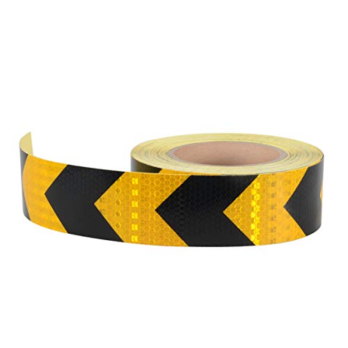 AISEY Reflective Safety Tape (Gold Yellow/Black, 2" x30ft) - style: Gold Yellow/ Black