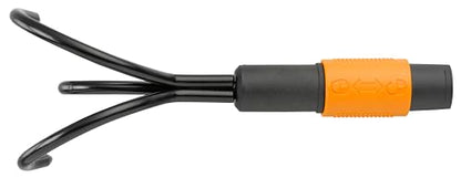 Fiskars QuikFit Grubber, Tool Head, Length: 33 cm, Width: 9 cm, Carbon Steel Tines, Black/Orange, 1000685 - style: Grubber