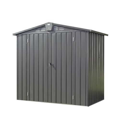 Patio Storage Outdoor Storage Shed - color: Dark Gray - 79.06 X 50.83 X 72.40 Inch