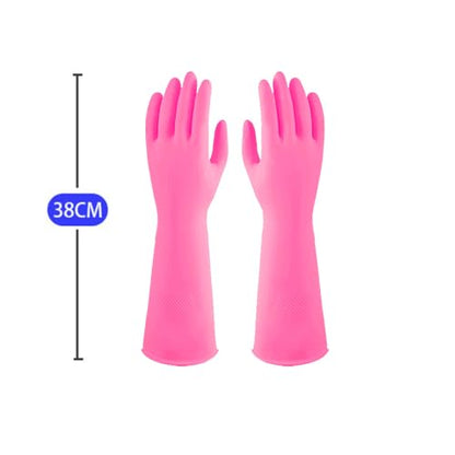 2 Pcs Long Sleeve Dishwashing Gloves, Waterproof Kitchen Cleaning Gloves - color: Pink02, size: Medium