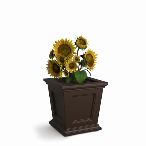 Mayne Fairfield 16in Self-Watering Square Planter, Espresso - color: Espresso, size: 16in