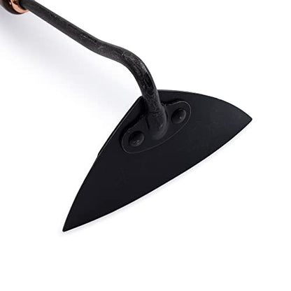 Barebones Triangle Hoe - Stainless Steel Hoe - Japanese Gardening Tools for Weeding, Long Handle and Hand Hoe (Walnut/Black) - color: Walnut/Black, size: Triangle Hoe