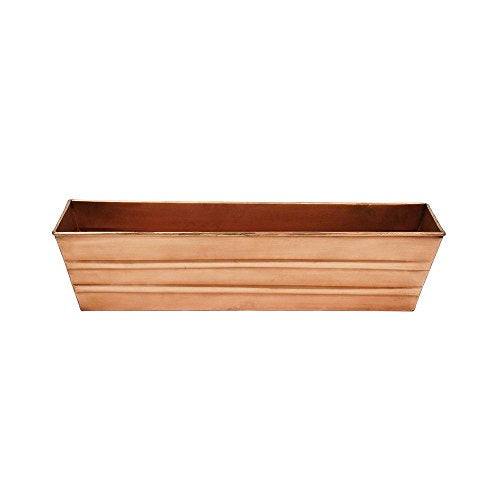 Achla Designs Copper PlatedWindow Flower Box Planter-Small (22" L x 6" W x 5" H) - color: Copper, size: Small