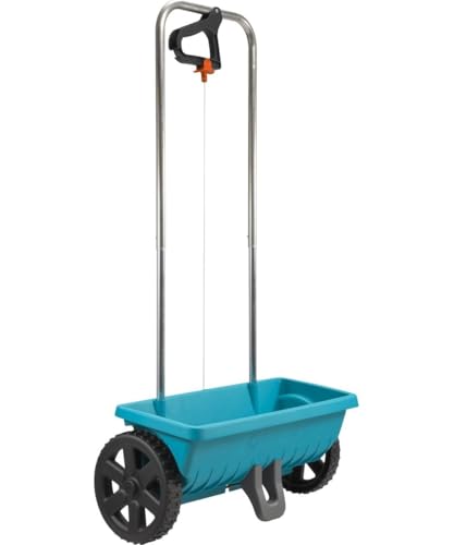 Gardena Spreader L: Universal Spreader for Delivering Fertiliser, Seeds and Salt, 45 cm Spreading Width, for About 400 m sq of Lawn Area, 12.5 Litre Capacity, with a Locking Slide (432-20) - style: Spreader L