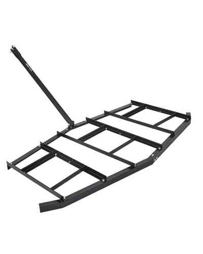 VEVOR Drag Harrow, 84" Width Tow Behind Drag Harrow, Q235 Steel Driveway Grader with Adjustable Bars & Pin Hitch, Support up to 50 lbs, Tractor Driveway Harrow for ATVs, UTVs, Garden Lawn Tractors - size: 84 in