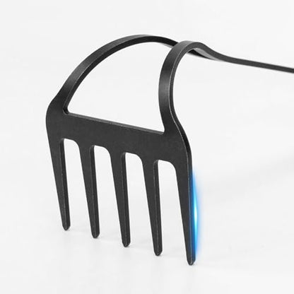 Stainless Steel Hand Rake with Wooden Handle, Garden Cultivator Tool for Soil Tilling and Weeding