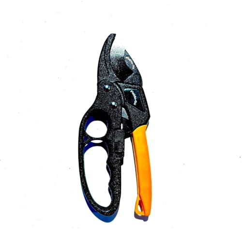 Bypass Ratcheting Pruning Shears 8" with SK-85 Japanese Standard Steel Blades, 3/4" Cut Capacity, 3 Times Cutting Power, Gardening Hand Tools