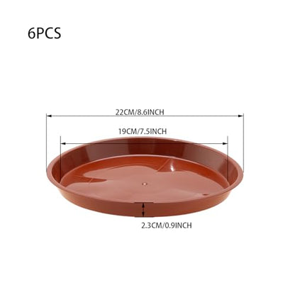 6 Pack 8 Inch Terracotta Plant Saucers Plastic Drip Trays for Pots - color: Terracotta, size: 8 Inch