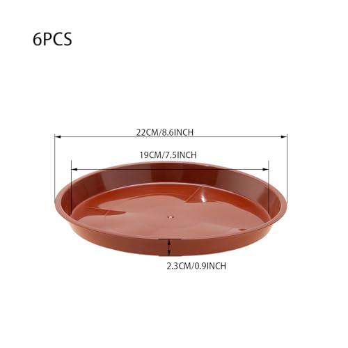 6 Pack 8 Inch Terracotta Plant Saucers Plastic Drip Trays for Pots - color: Terracotta, size: 8 Inch