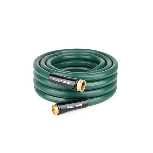 25FT Rubber Garden Hose, 5/8 in, 3/4 GHT Brass Fittings - size: 25FT