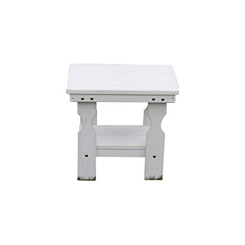 Amish Casual Heavy Duty Outdoor Wood End Table in Semi-Solid White Stain - Quality Crafted in The USA from Treated Pine by Amish Artisans - color: Semi-solid White Stain