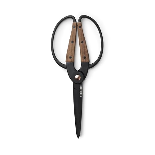 Barebones Garden Scissors - Walnut Scissors - Garden Supplies and Indoor Plant Accessories - Plant Shears with Wide Handles - Comfortable Fit Hand Pruners (Large) - color: Large Garden Scissors
