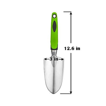 Garden Tool Shovel for Digging Gardening Trowel for Lawn Planting Alloy Spade Plastic Handle Anti Slippery - color: Green