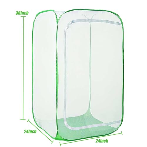 36" Garden Mesh Plant Enclosure Cover, Pop-up Garden Mesh Plant Cover for Pests, Bird and Pest Protection Guard for Fruit, Vegetables, Flowers and Herbs(1Pcs 24x24x36in Having Bottom) - style: 1Pcs 24x24x36in Having bottom
