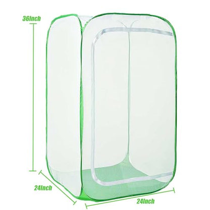 36" Garden Mesh Plant Enclosure Cover, Pop-up Garden Mesh Plant Cover for Pests, Bird and Pest Protection Guard for Fruit, Vegetables, Flowers and Herbs(1Pcs 24x24x36in Having Bottom) - style: 1Pcs 24x24x36in Having bottom