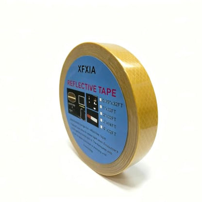 Reflective Tape, Waterproof Self Adhesive Dot Safety Reflector - color: Yellow, size: 1 Inch x 65 Feet