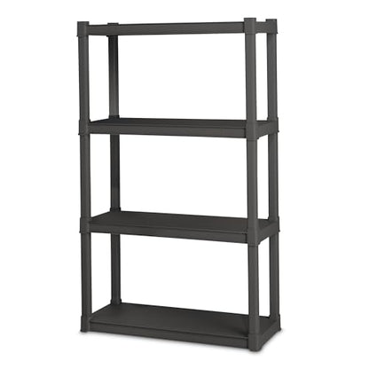 Sterilite 4 Shelf Unit, Heavy-Duty Shelving Storage and Utility Rack - Standing Plastic Organizer Shelves for Kitchen, Bathroom, and Garage - size: 4-Shelf, style: 1 Pack